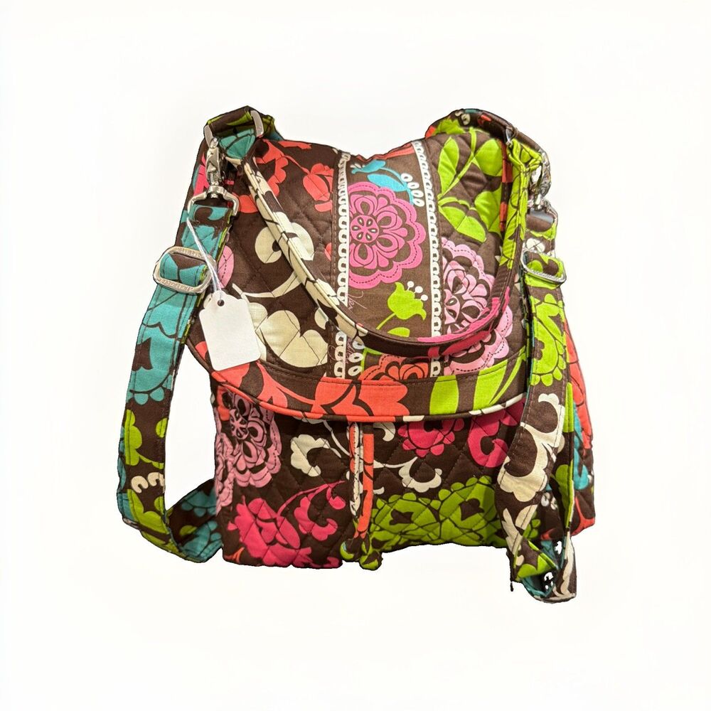 Vera Bradley Quilted Cotton Floral Pattern Purse/Handbag Strap/backpack